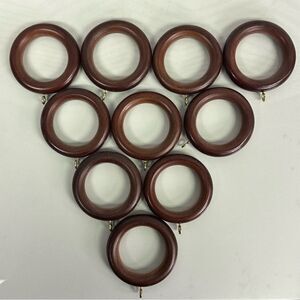 Brown Wood Curtain Rings Set of 10